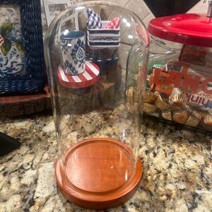 Glass Display Dome with Wooden Base